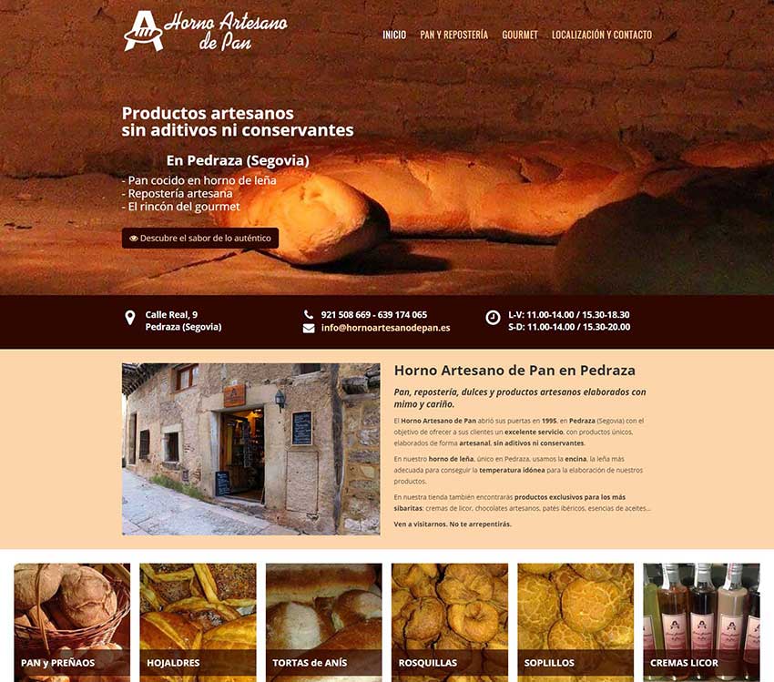 Diseño web Azaelia: Horno Artesano de Pan (Pedraza, Segovia)