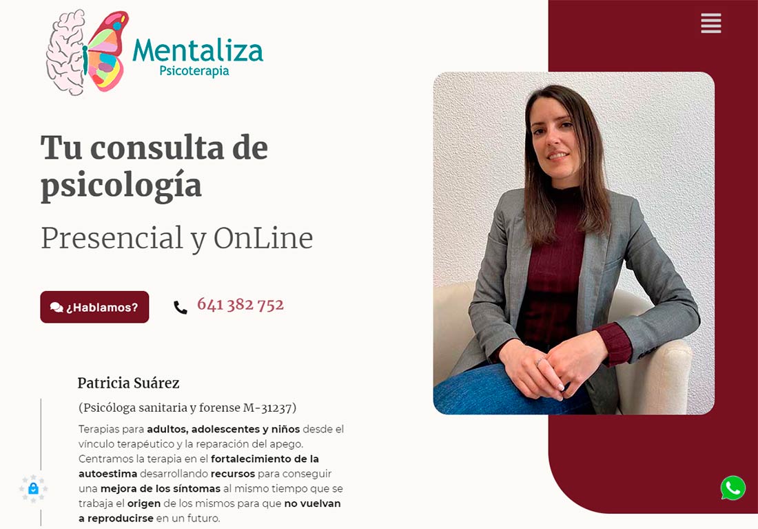 Mentaliza Psicoterapia. Nueva página web de Azaelia en Madrid