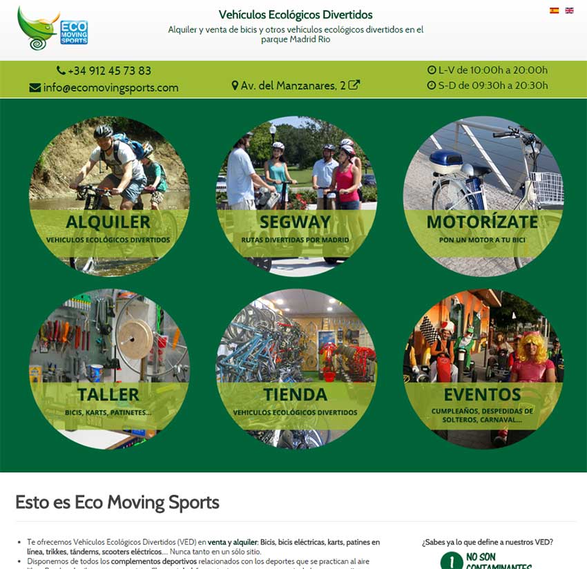 Rediseño web y nuevas funcionalidades para Ecomoving Sports