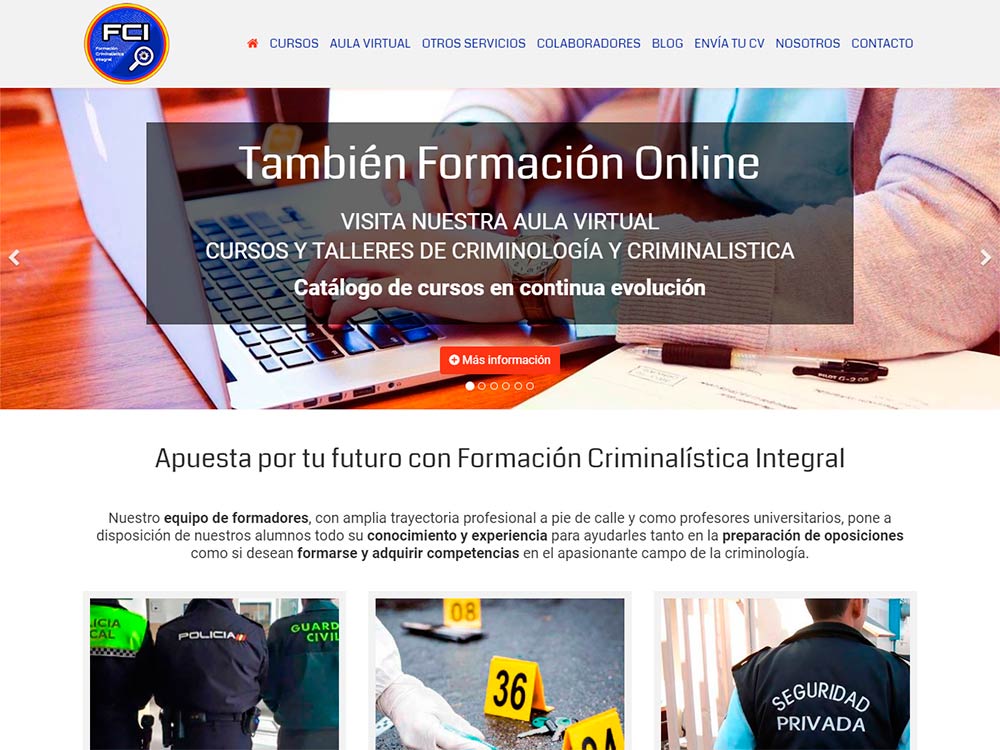 Nueva página web de Azaelia en Madrid. Formación Criminalística Integral. 