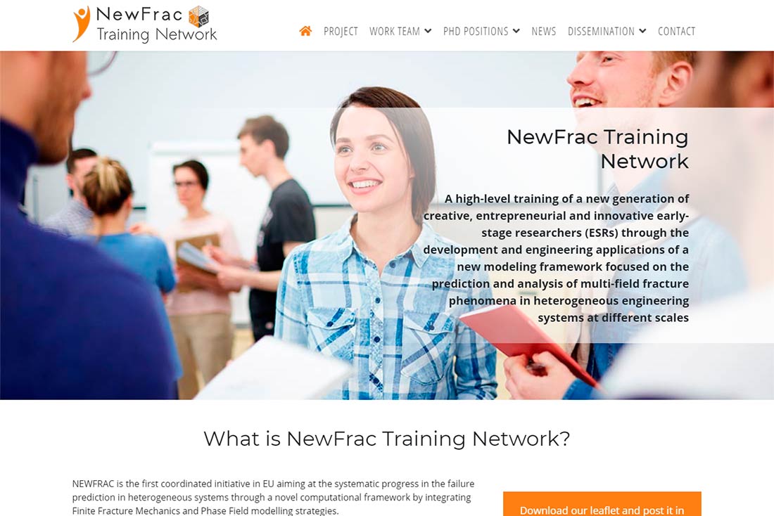 Páginas web en Sevilla. Nueva referencia de Azaelia: NewFrac Training Network