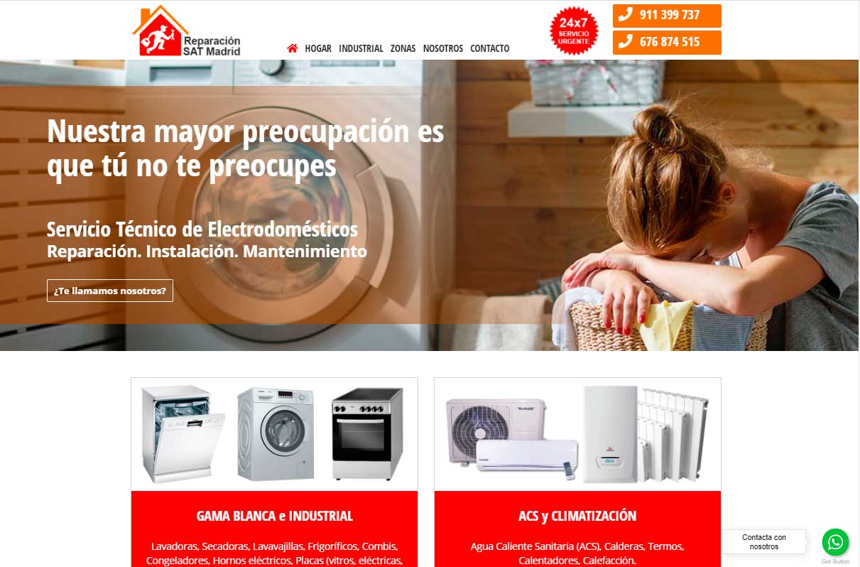 Reparación SAT Madrid. Nueva página web y posicionamiento en Internet. En Fuenlabrada