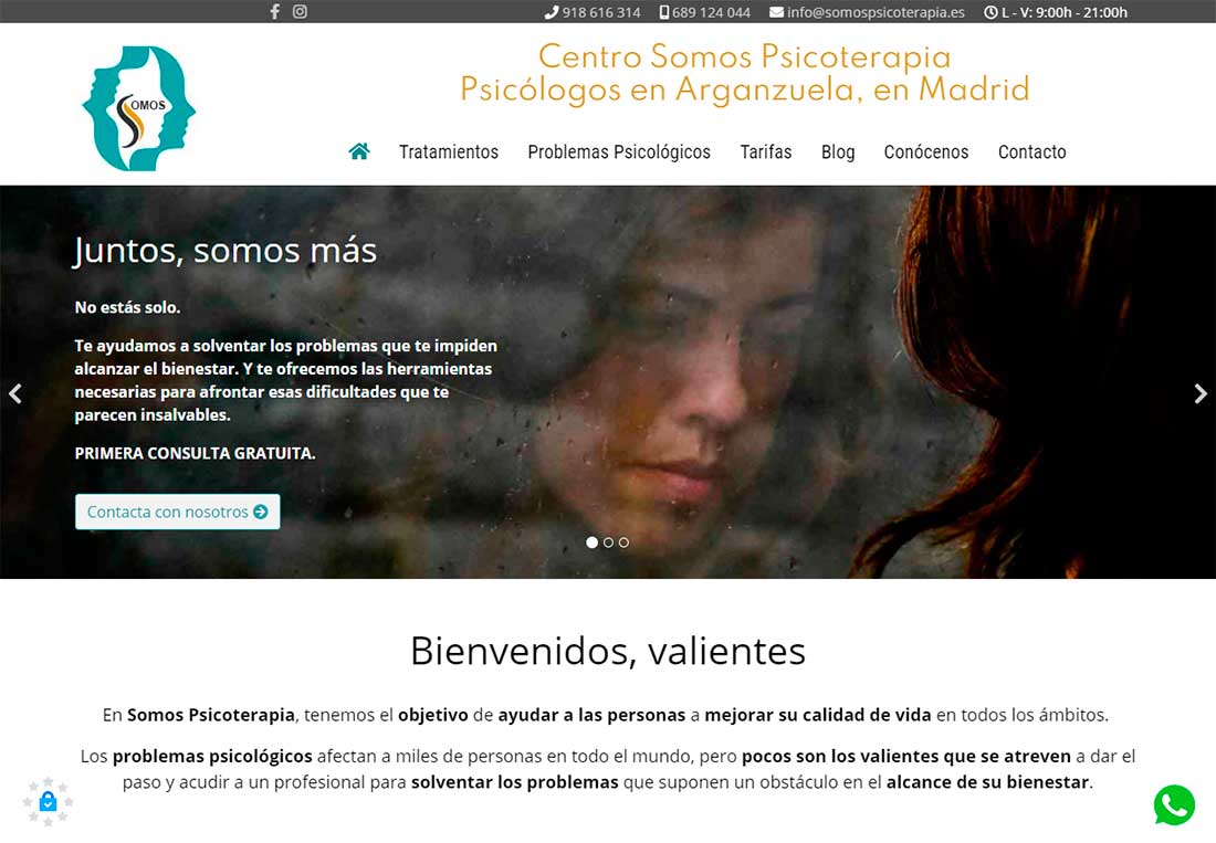Páginas web en Madrid. Nueva referencia de Azaelia: Somos Psicoterapia
