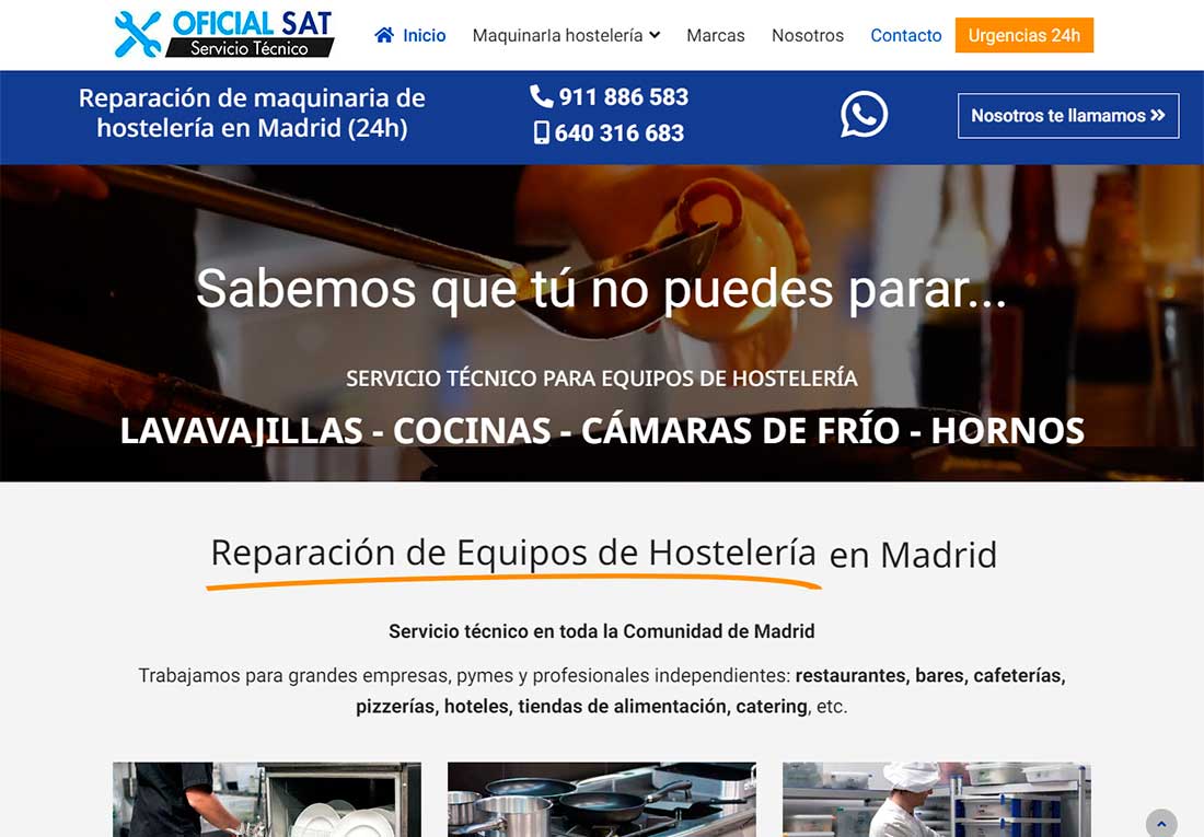 Páginas web en Fuenlabrada. Nueva referencia de Azaelia: Oficial SAT Hostelería