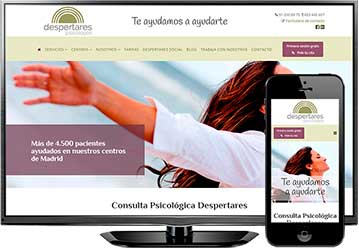 Diseño de páginas web en Leganés, Móstoles y Getafe, Consulta Despertares nueva referencia de Azaelia