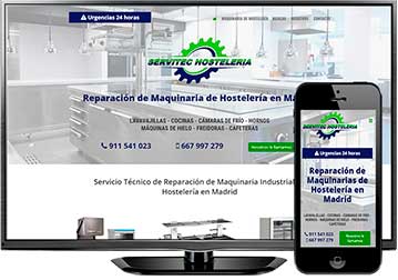Páginas web en Madrid. Nueva referencia de Azaelia: Servitec Hostelería
