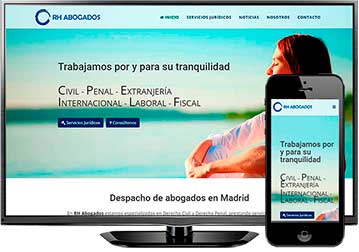 RH Abogados. Referencia de Azaelia en diseño de páginas web en Alcorcón